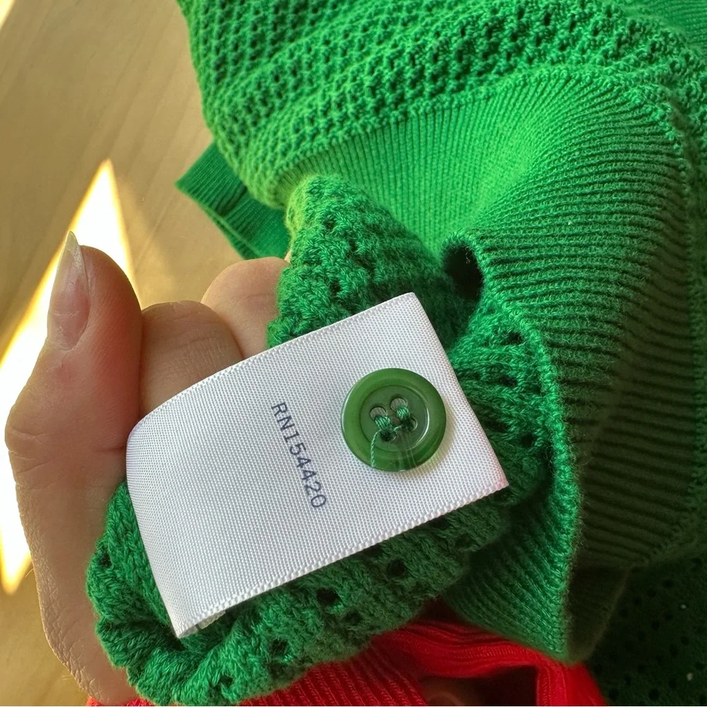 NWT Clare V. Augustine Green Knit Polo XL - Picture 6 of 6